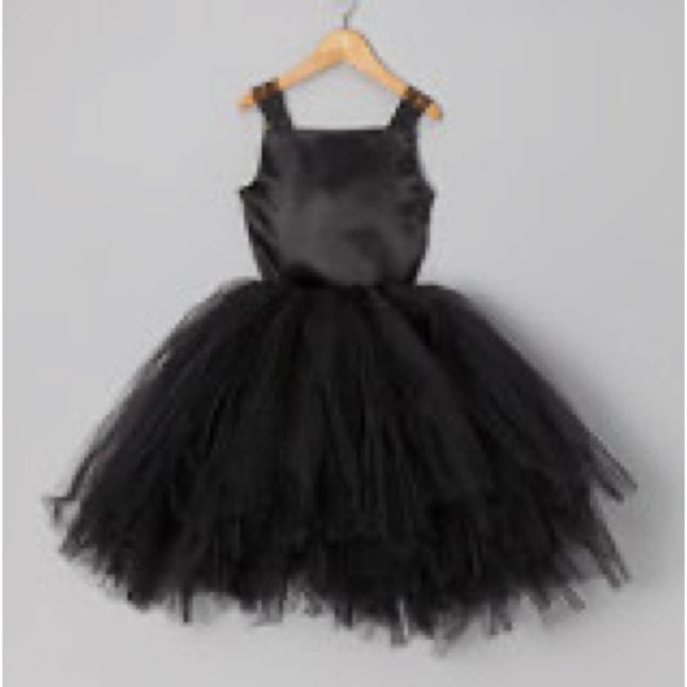 Black Formal Dress with Tulle Skirt